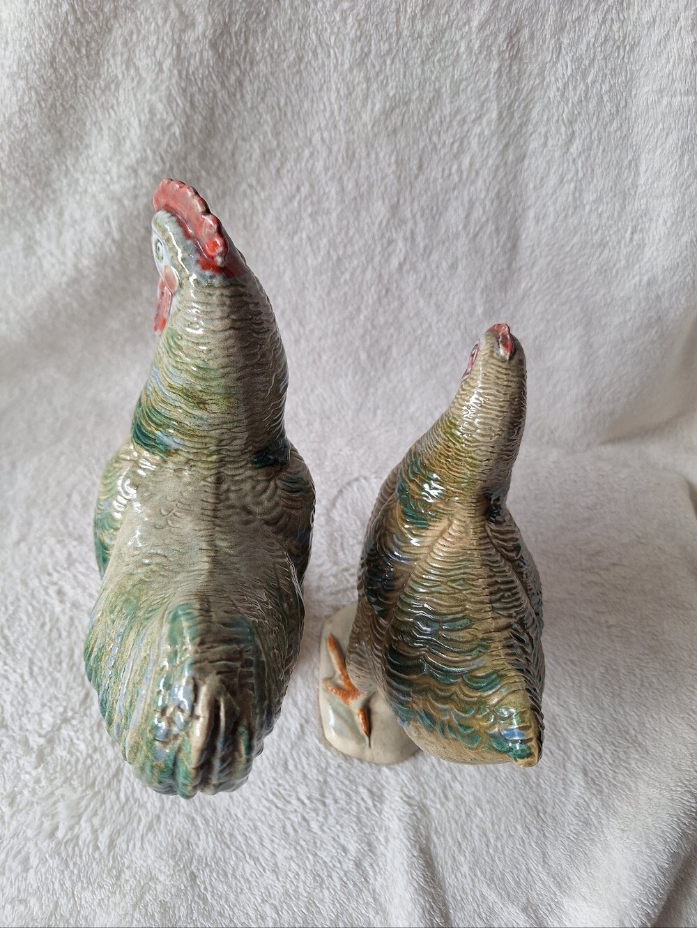 Vintage Madeline Originals California Ceramic Rooster Hen Figurine Pair USA - Picture 9 of 16
